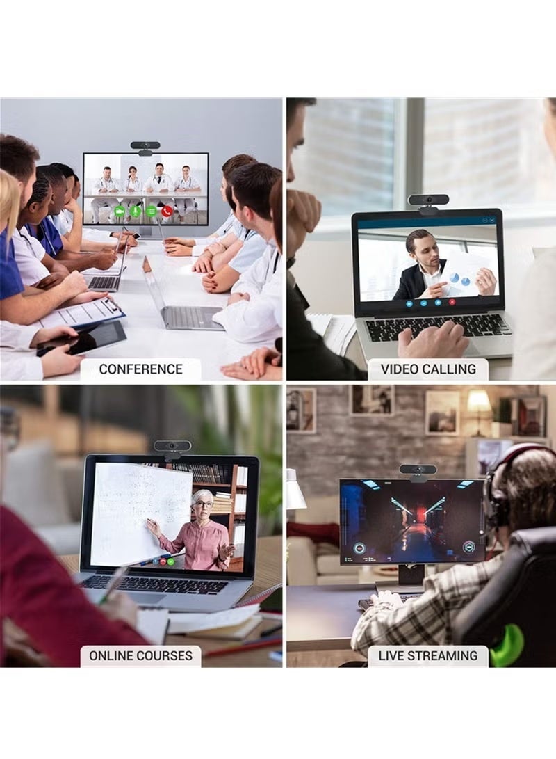 ZetRA USB Computer Webcam Built-in Microphone Web HD Digital Live Desktop Laptop Online Class Video Conferencing（4K） - Image 3